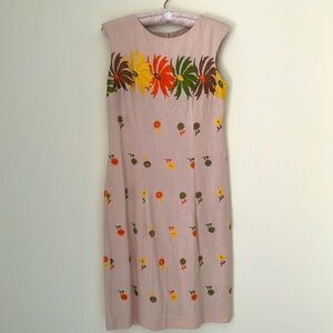 Vintage by Louisa Dress Size 14 100% Cotton Boho Embroidery